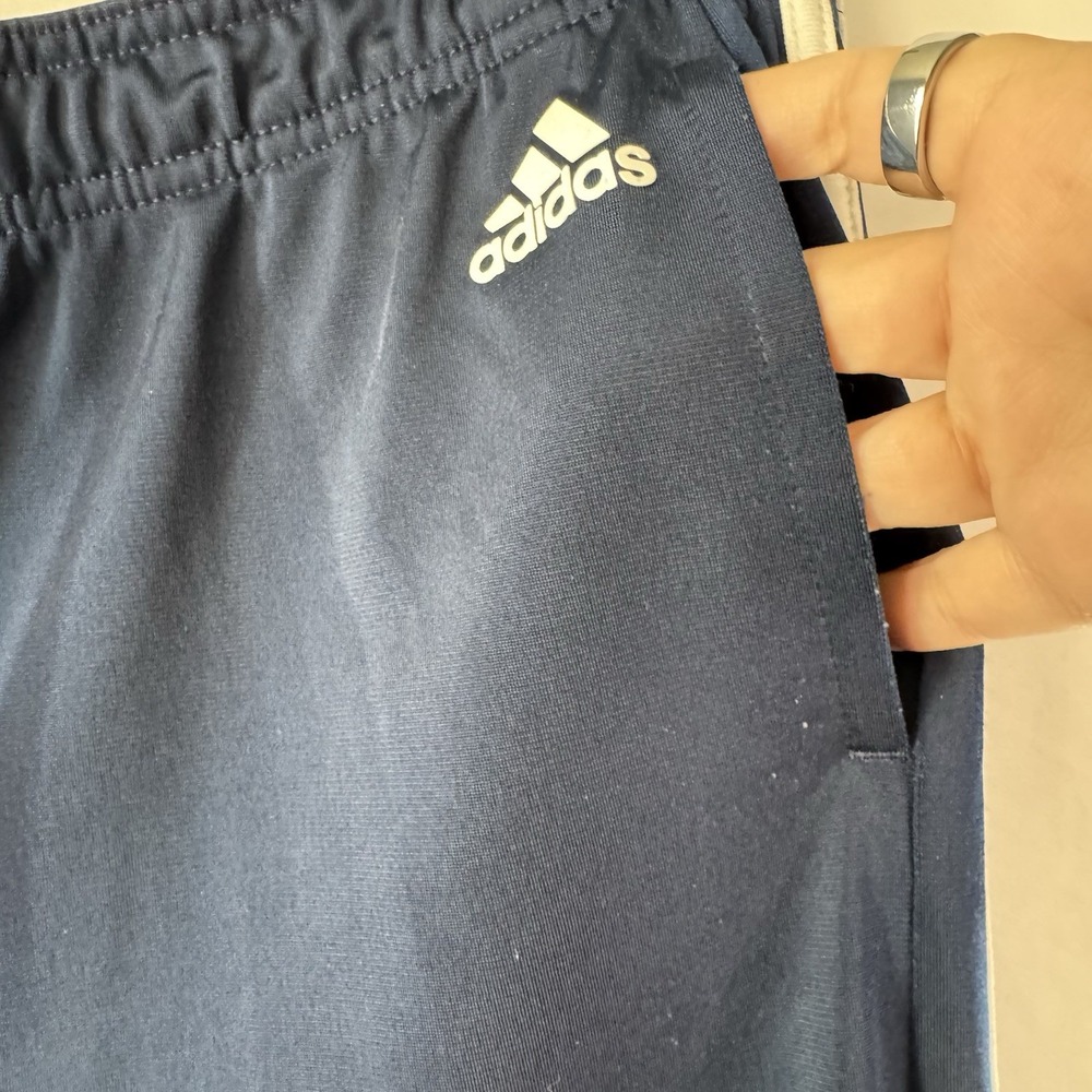 Adidas Sweatpants Men‎ L Navy Blue Jogger Track Stripes Stretch Pockets Athletic - Picture 9 of 9